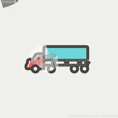 Image of Cargo truck thin line icon