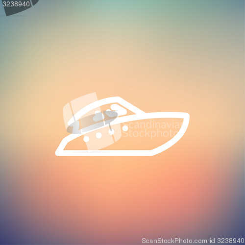 Image of Speedboat thin line icon
