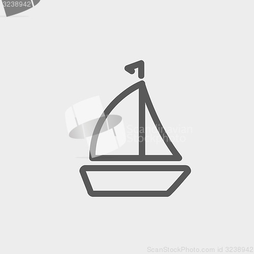 Image of Sailboat thin line icon