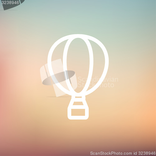 Image of Hot air balloon thin line icon