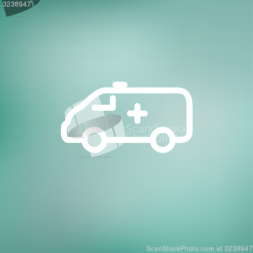 Image of Ambulance car thin line icon