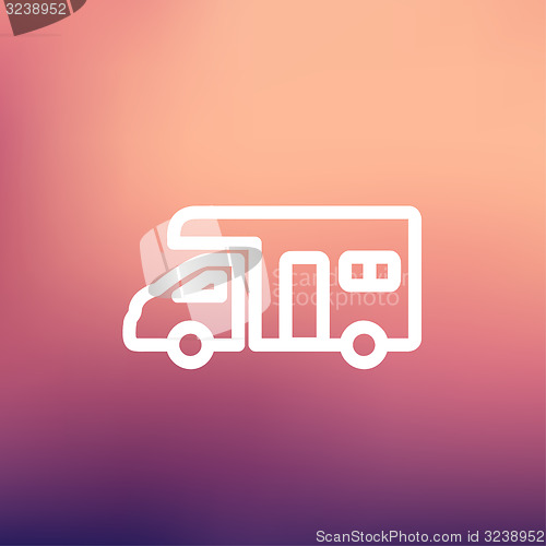 Image of Camper van thin line icon