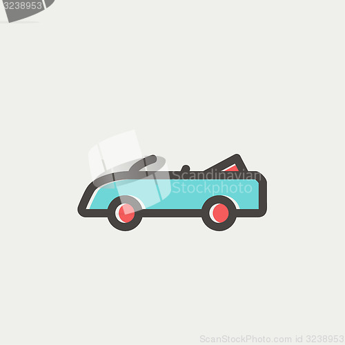 Image of Convertible car thin line icon