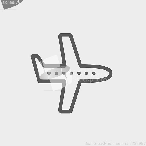 Image of Flying airplane thin line icon