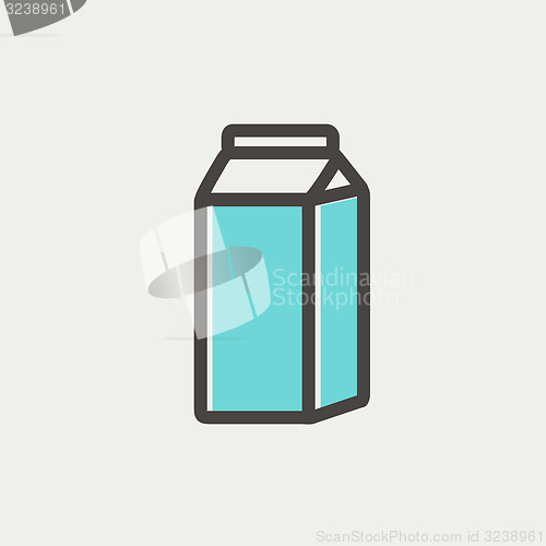 Image of Fresh milk in a box thin line icon