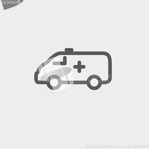 Image of Ambulance car thin line icon