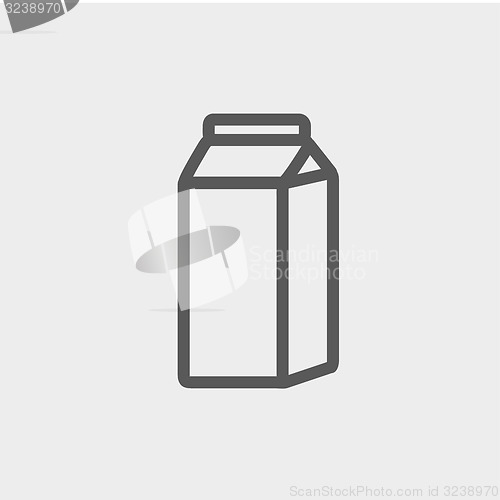 Image of Fresh milk in a box thin line icon