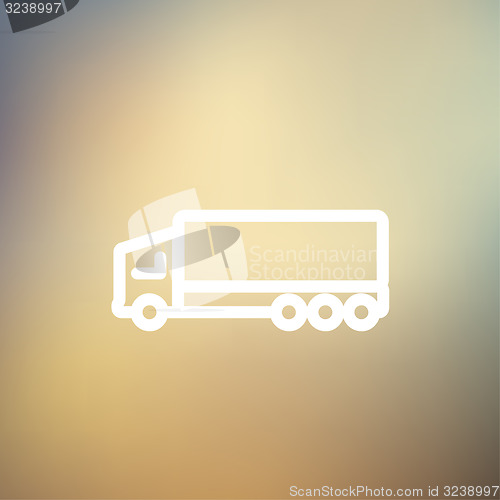 Image of Trailer truck thin line icon