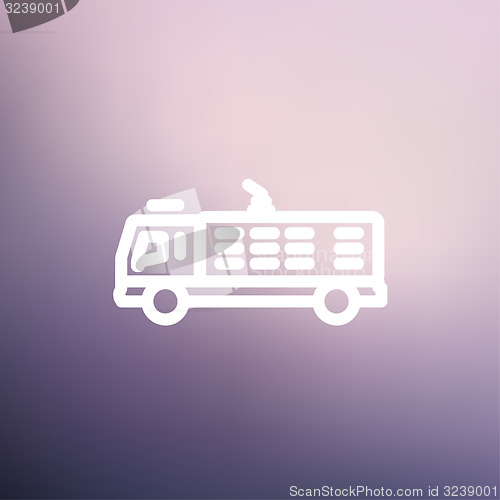 Image of Fire truck thin line icon