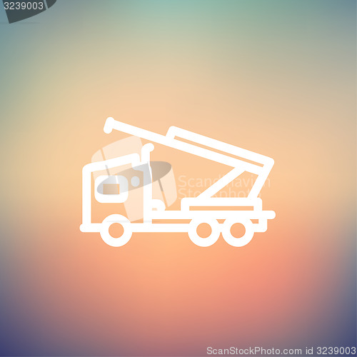 Image of Towing truck thin line icon