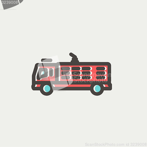 Image of Fire truck thin line icon