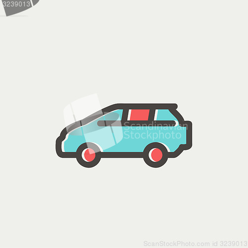 Image of Minivan thin line icon