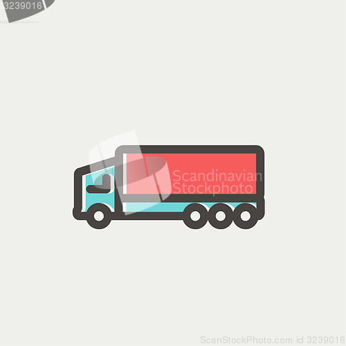 Image of Trailer truck thin line icon