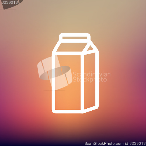 Image of Fresh milk in a box thin line icon