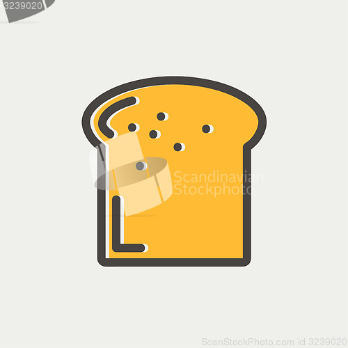 Image of Single slice of bread thin line icon