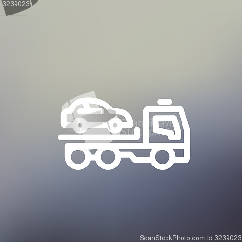 Image of Car Towing Truck thin line icon