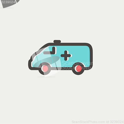 Image of Ambulance car thin line icon