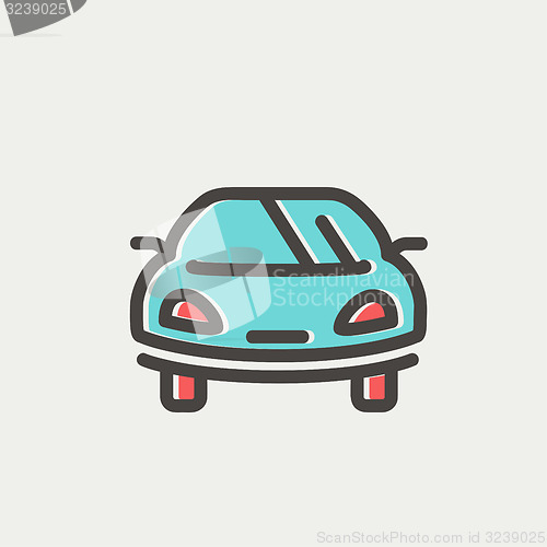 Image of Sports car thin line icon