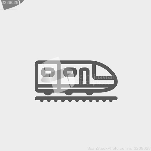 Image of Modern high speed train thin line icon
