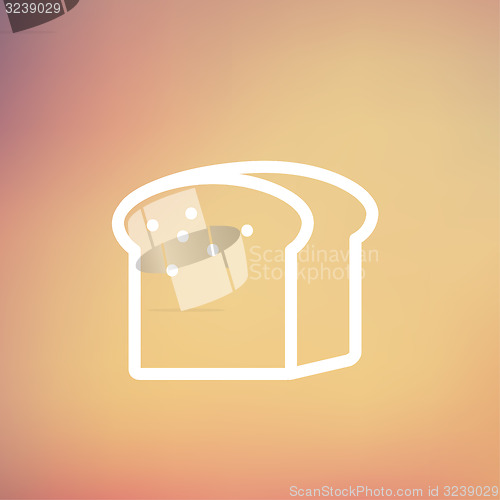Image of Small size loaf of bread thin line icon