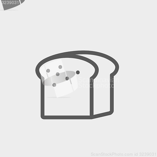 Image of Small size loaf of bread thin line icon