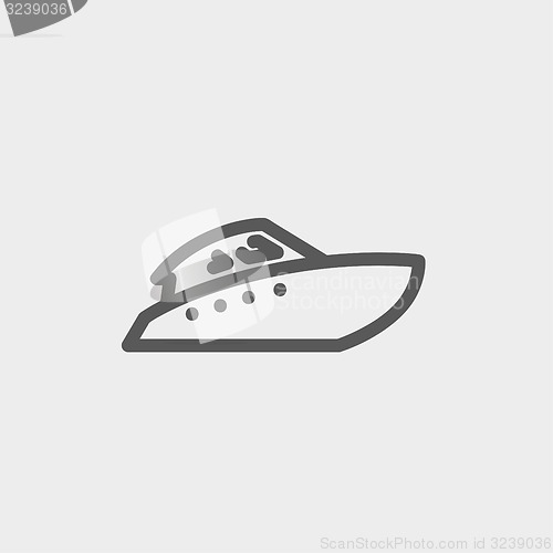 Image of Speedboat thin line icon