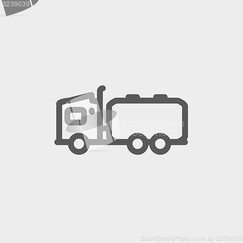 Image of Tanker truck thin line icon