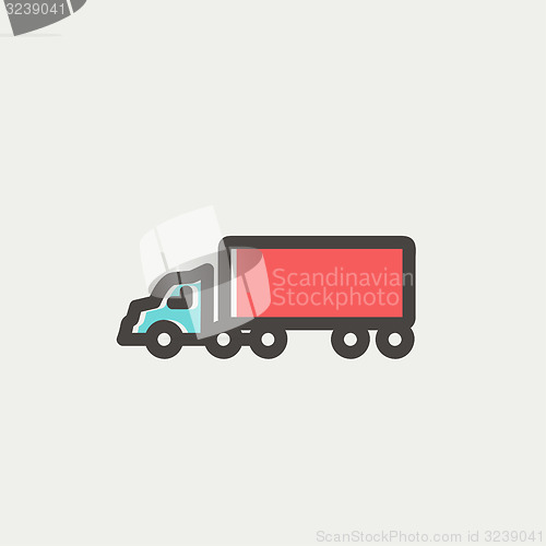 Image of Delivery truck thin line icon