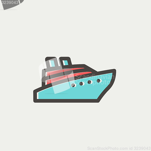 Image of Cruise ship thin line icon