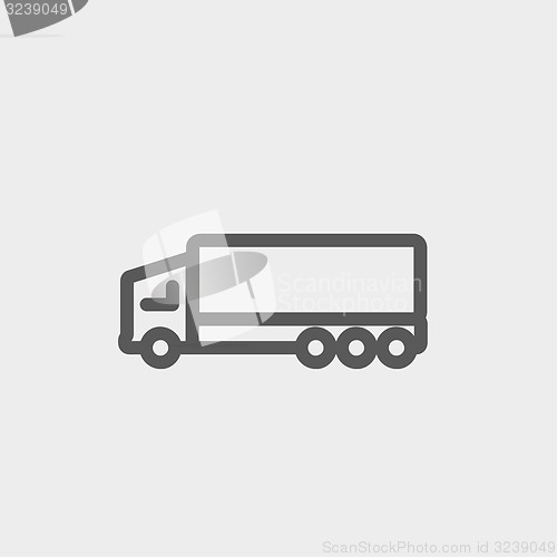 Image of Trailer truck thin line icon