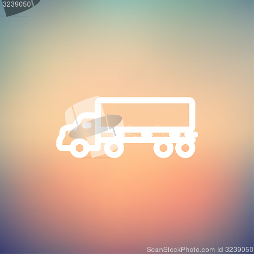 Image of Cargo truck thin line icon