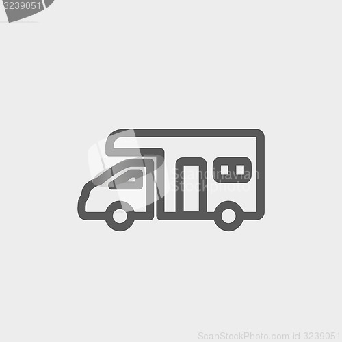 Image of Camper van thin line icon