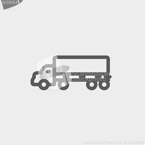 Image of Cargo truck thin line icon