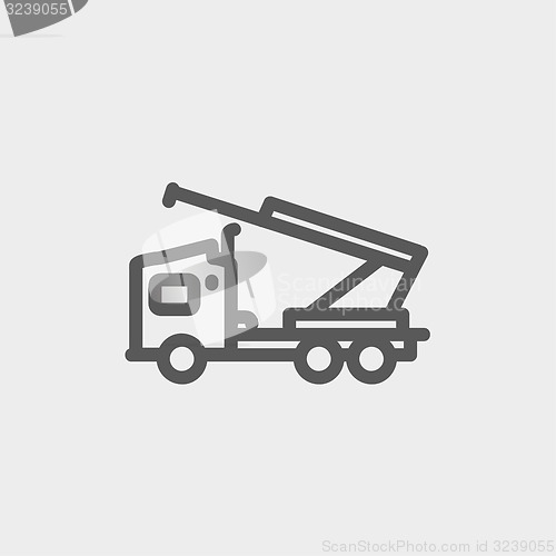 Image of Towing truck thin line icon