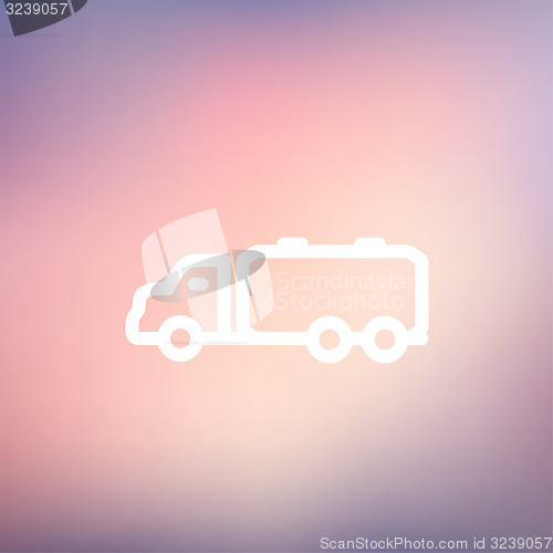 Image of Truck liquid cargo thin line icon