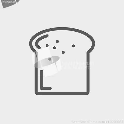 Image of Single slice of bread thin line icon