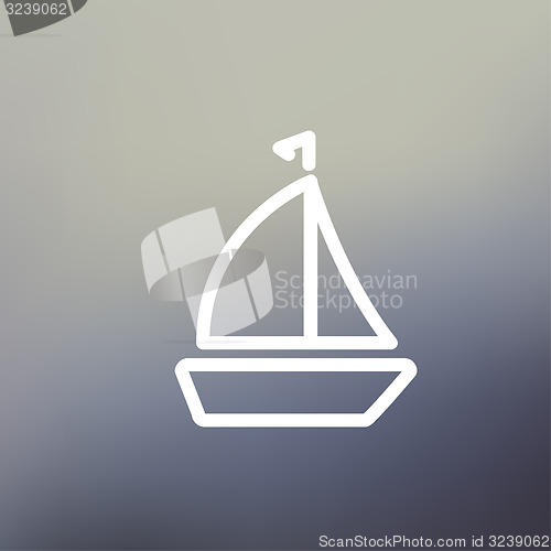 Image of Sailboat thin line icon