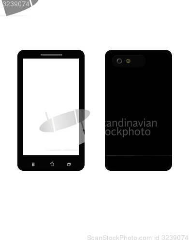 Image of black smart phone isolated