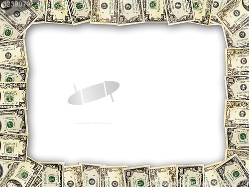 Image of Frame from dollars isolated on the white