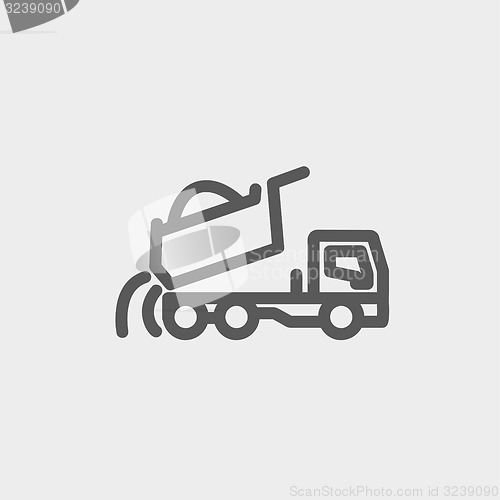 Image of Dump truck thin line icon