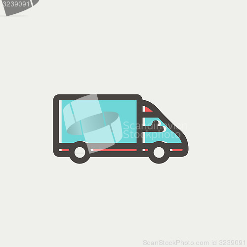 Image of Delivery van thin line icon