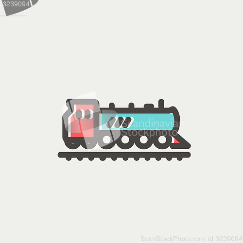 Image of Railroad train thin line icon