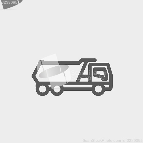 Image of Trailer truck thin line icon