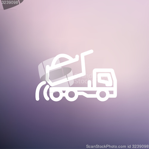 Image of Dump truck thin line icon