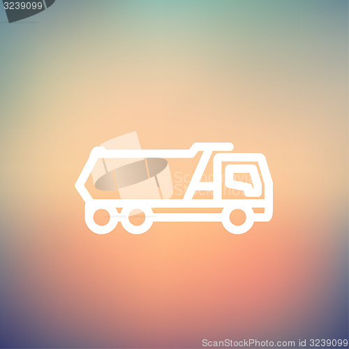 Image of Trailer truck thin line icon