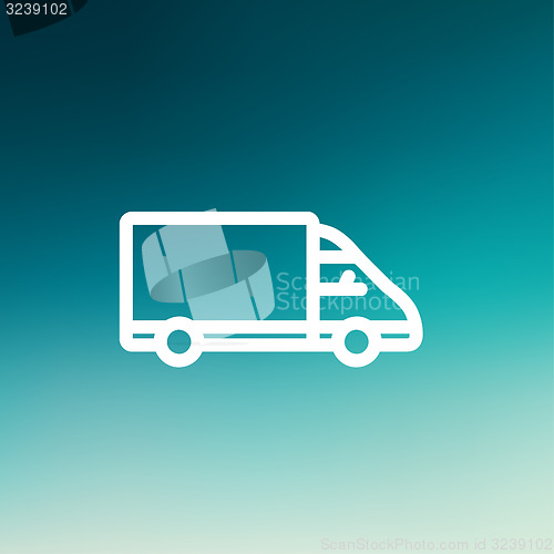 Image of Delivery van thin line icon
