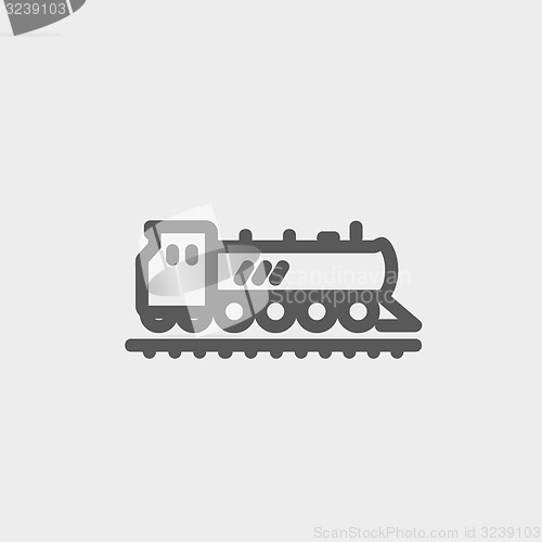 Image of Railroad train thin line icon