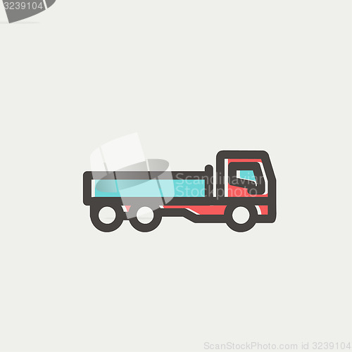 Image of Cargo truck thin line icon