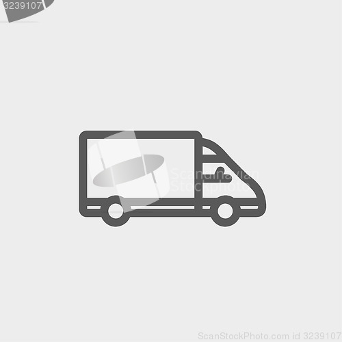 Image of Delivery van thin line icon