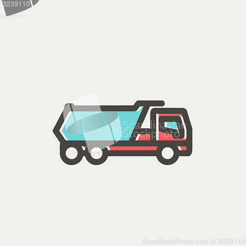 Image of Trailer truck thin line icon